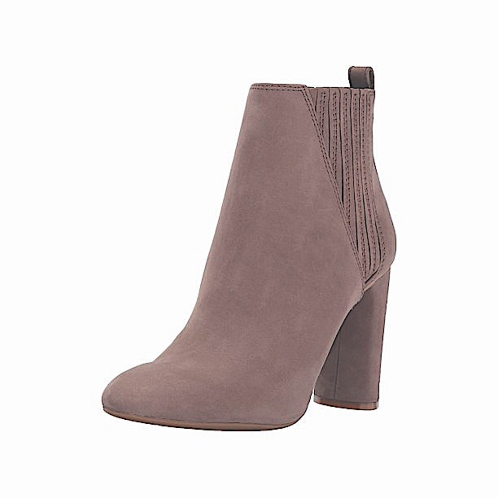Vince Camuto's Fateen Ankle Booties, Sz 7.5, Seneca Rock, Oil Nubuck, Like New